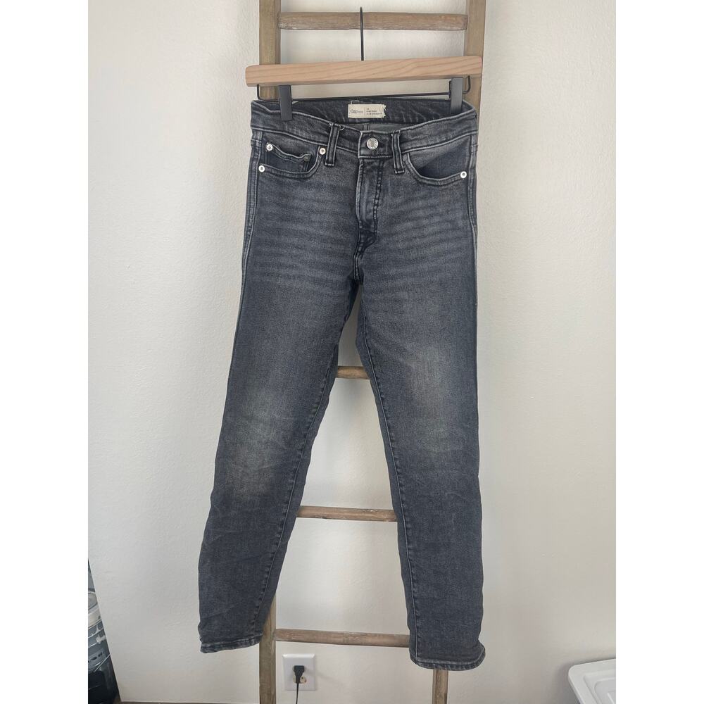 Gap High Rise Slim Straight Acid Wash Gray Denim Jeans Womens 28 x 29